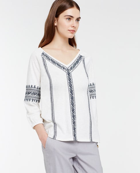 Ann Taylor Cotton Embroidered Blouse