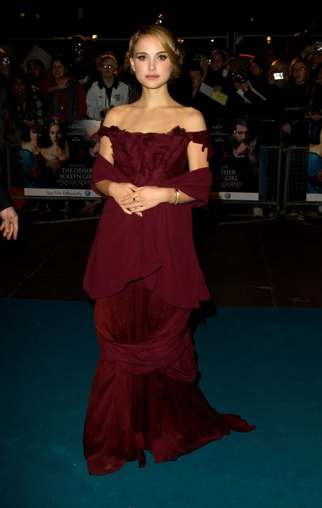 Natalie Portman in a Burgundy Gown at the 2008 The Other Boleyn Girl London Premiere