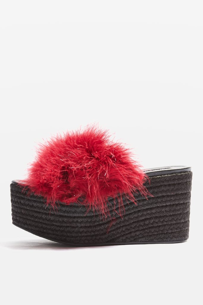 Topshop's Warren Fluffy Espadrilles ($100) feature an added puff of fur.