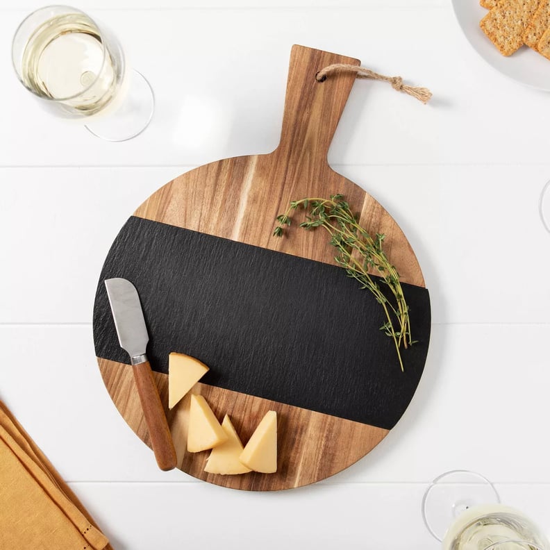 Natural Pineapple Shaped Wood And Marble Cheese Board And Cutting Board