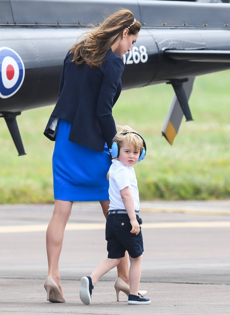 It Matched Prince George's Navy Shorts and Shoes!