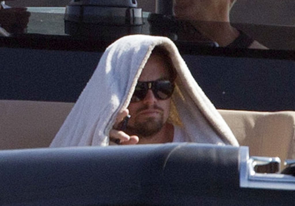 Leo Has an Interesting Way of Protecting Himself From the Sun . . .