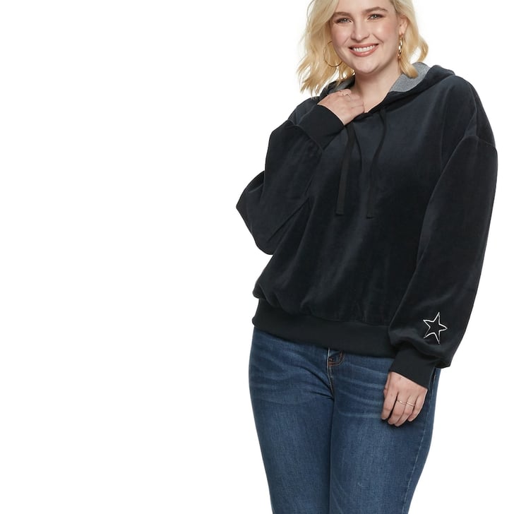 POPSUGAR at Kohl's Star Velour Hoodie Women's Hoodie From POPSUGAR at