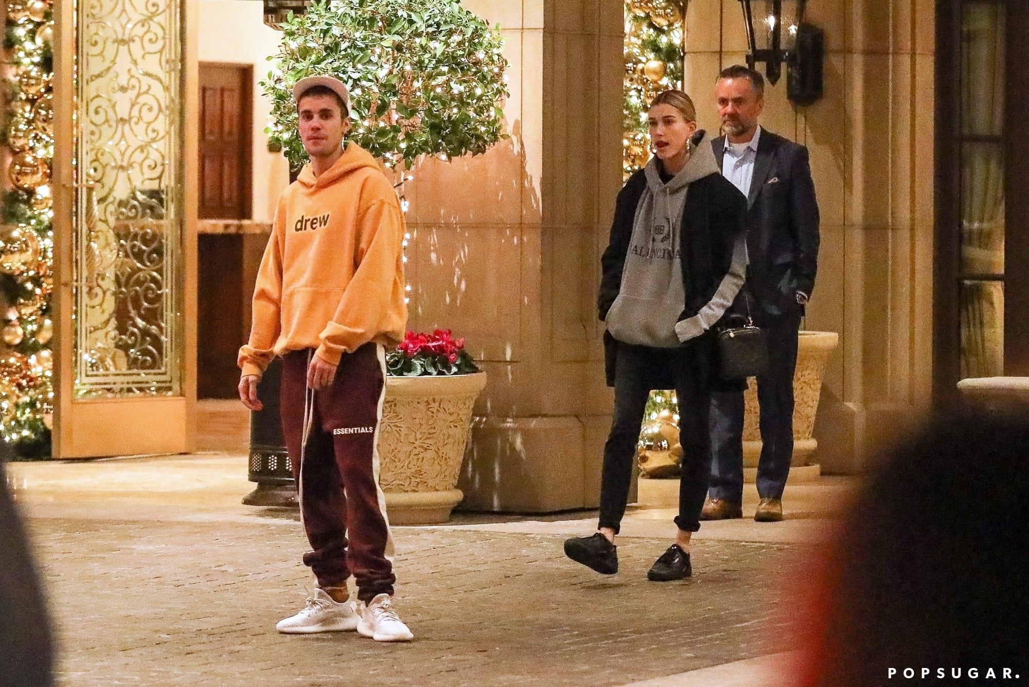 Hailey Baldwin and Justin Bieber Wearing Sweatshirts