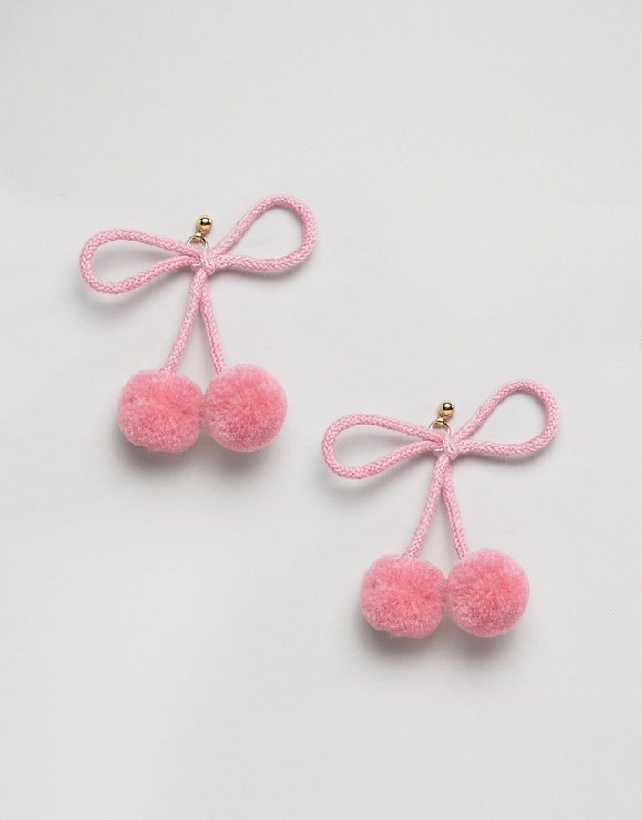 ASOS Pom Pom Bow Studs