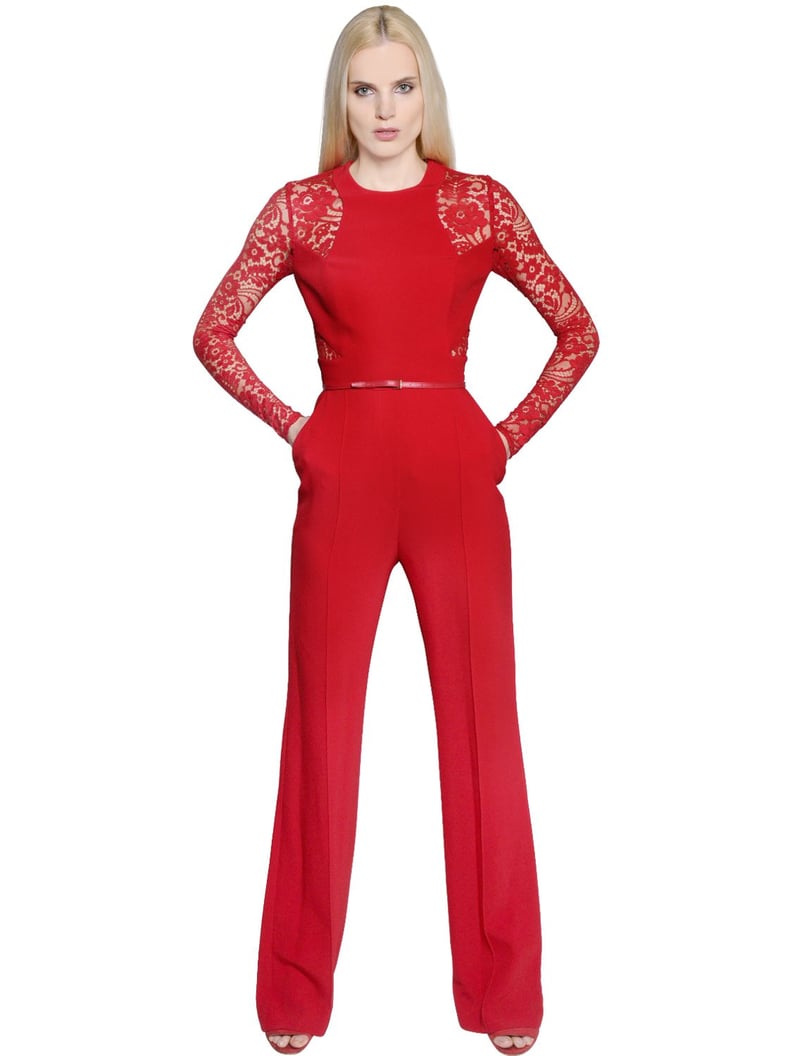 Emily Ratajkowski Wearing Lace Balmain Jumpsuit | POPSUGAR Fashion