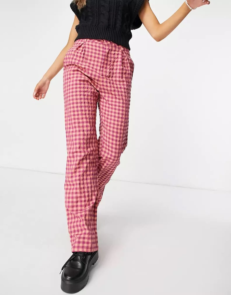 Daisy Street High Waist Wide Leg Pants in Vintage Check