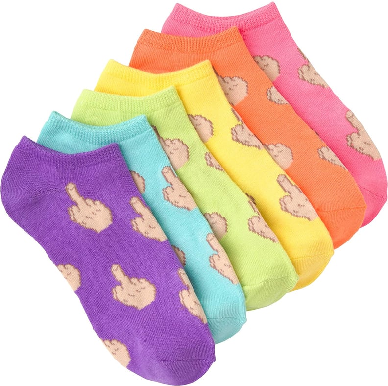 For Cozy Feet: K. Bell Women's 6 Pack Novelty No Show Low Cut Socks