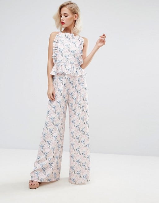 Asos Horrockses Floral Top With Frills and Pants Set