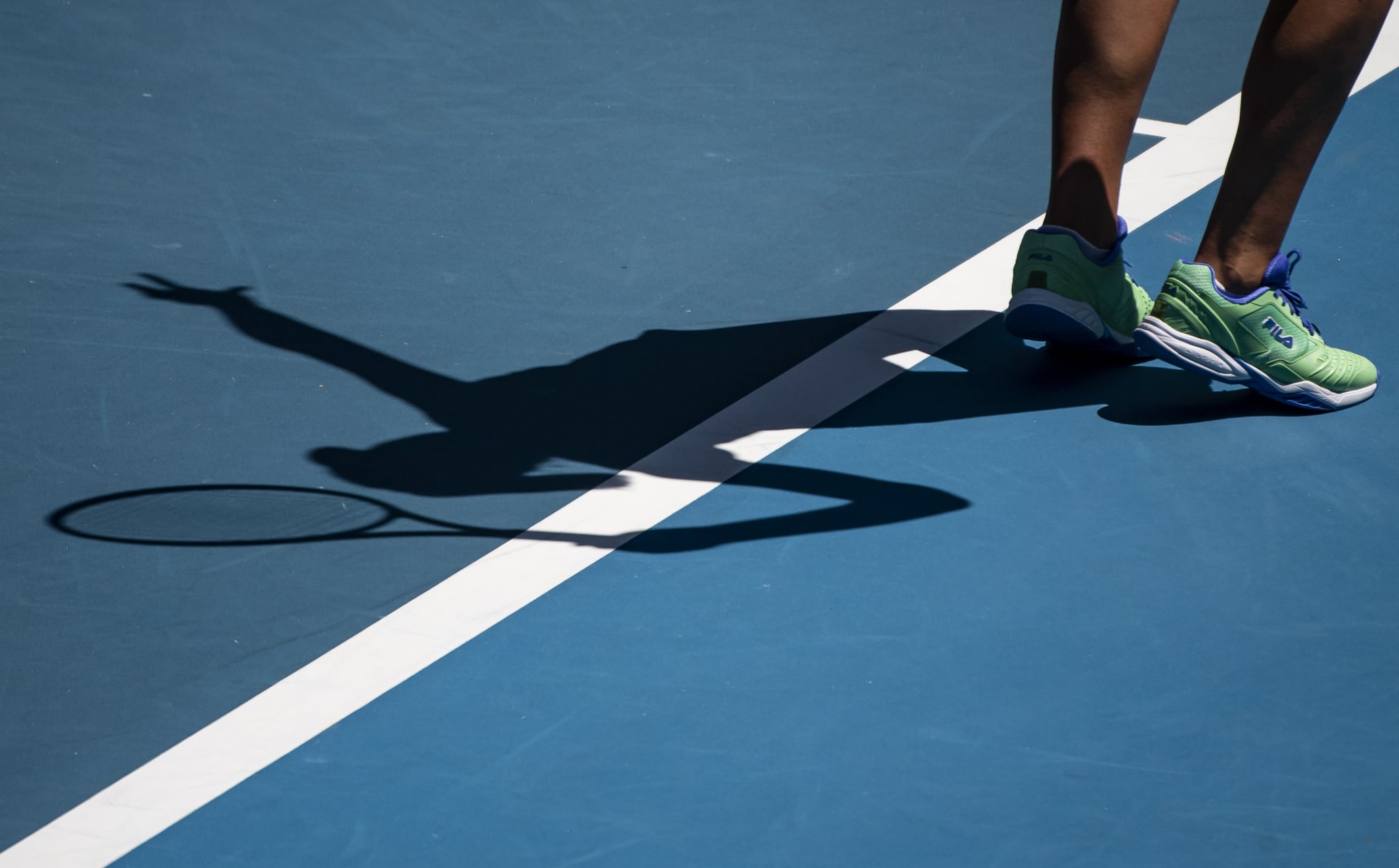 MELBOURNE, AUSTRALIA - JANUARY 30: Sofia Kenin of the United States serves in her semi-final match against Ashleigh Barty of Australia on day eleven of the 2020 Australian Open at Melbourne Park on January 30, 2020 in Melbourne, Australia. (Photo by TPN/Getty Images)