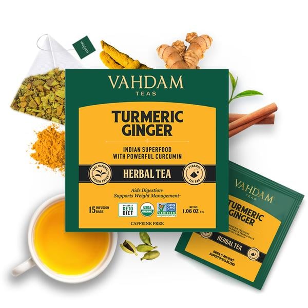 Turmeric Ginger Herbal Tea Vahdam Teas Turmeric Tea Review POPSUGAR