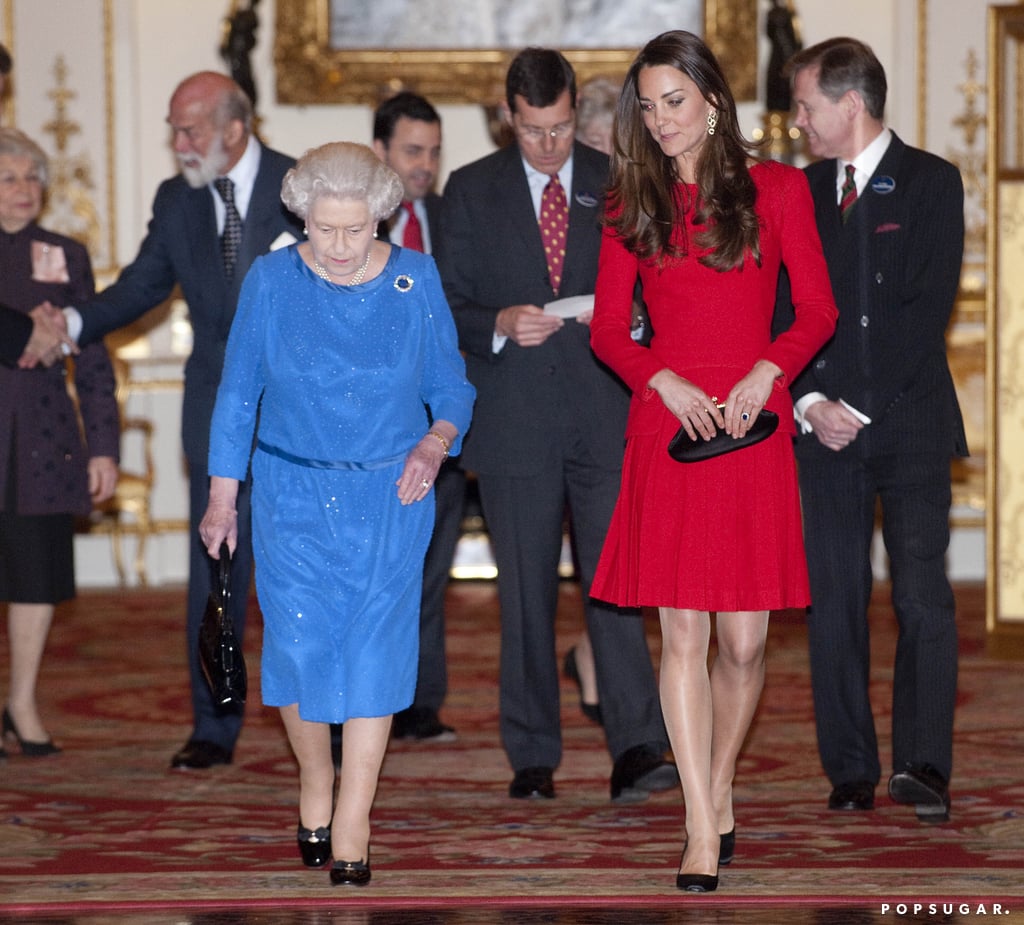 Kate Middleton With the Queen at Buckingham Palace