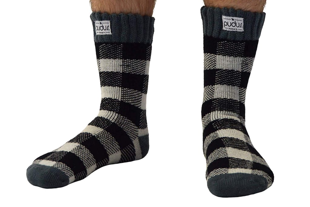 Pudus Adult Short Boot Socks in Lumberjack White