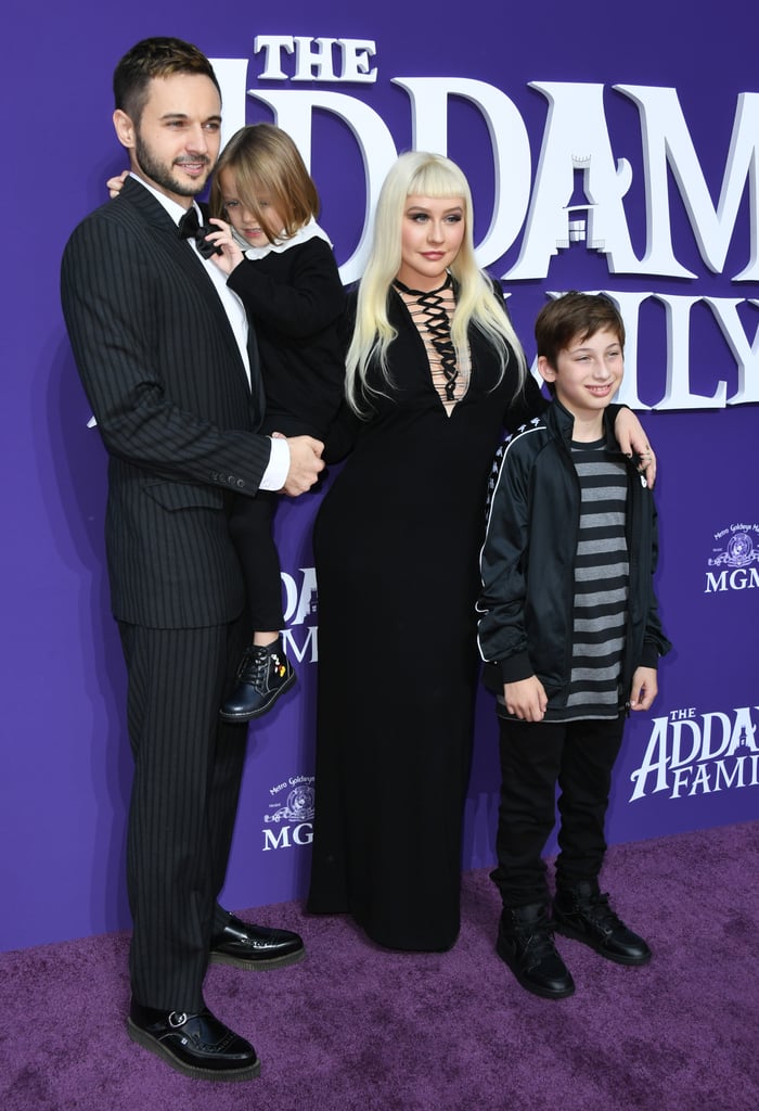 Christina Aguilera and Family at The Addams Family Premiere