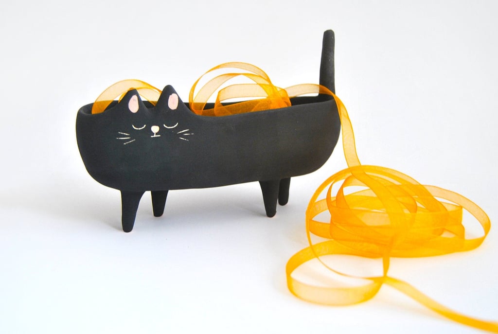 Halloween Special Ceramic Black Cat Planter