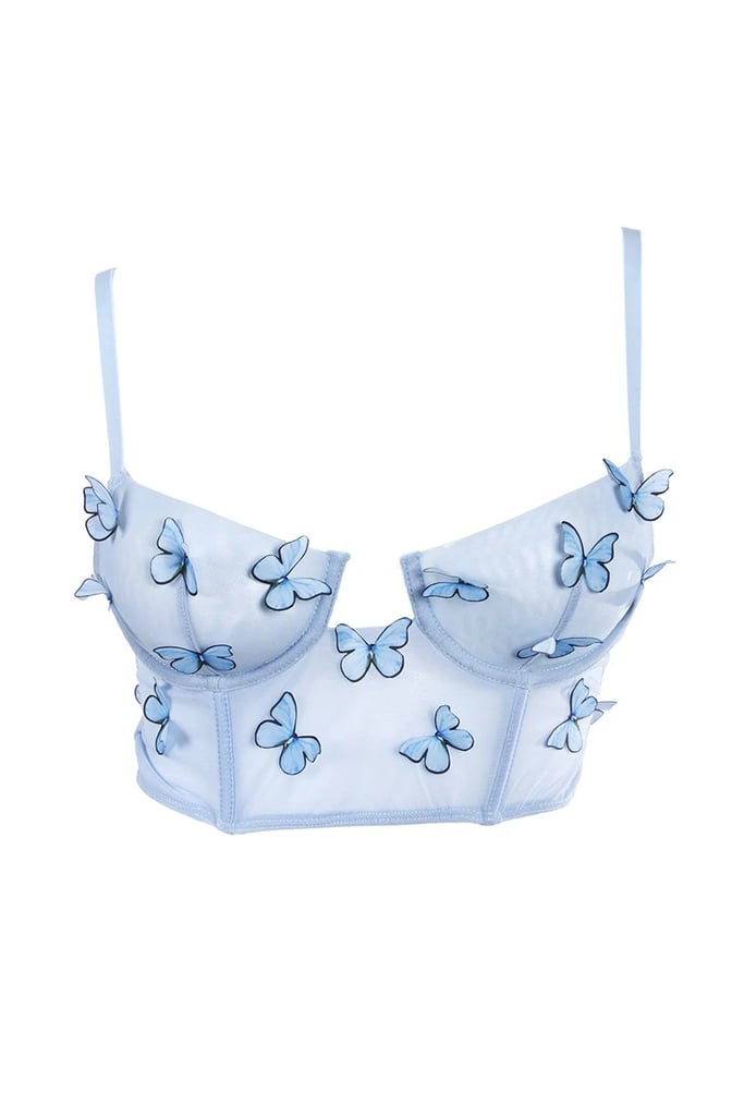 Butterfly Mesh Crop Top