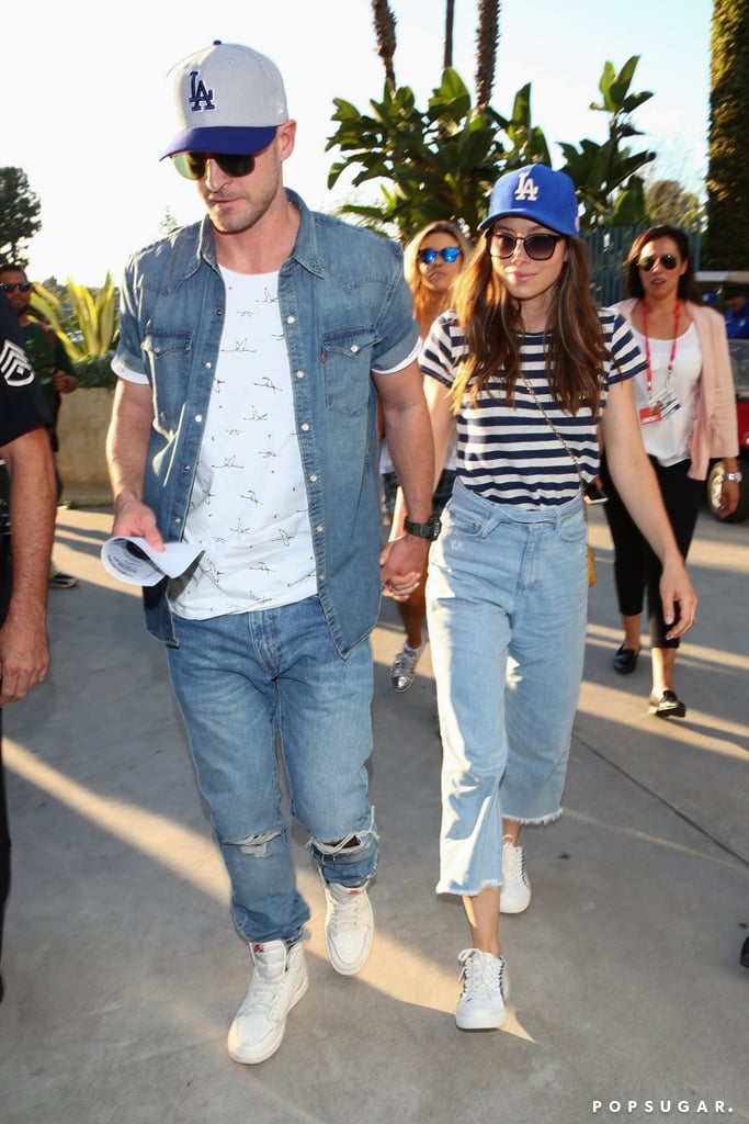 Justin Timberlake and Jessica Biel at the World Series 2017
