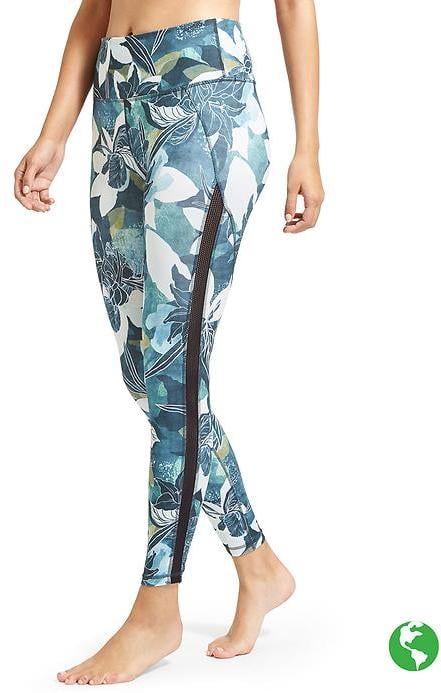 Palm-Print Tropical Yoga Pants 