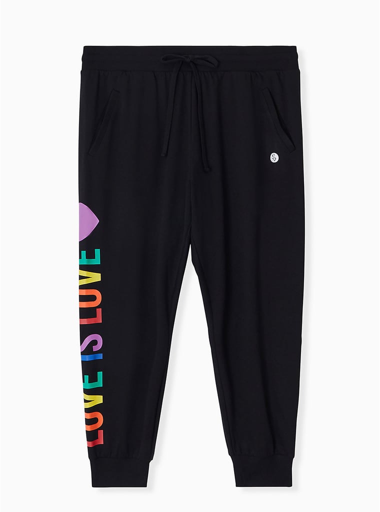 Torrid Celebrate Love Is Love Black Terry Crop Active Jogger