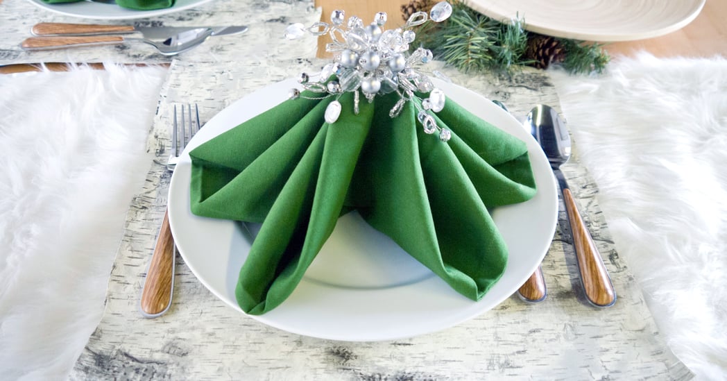 Finish Your Holiday Table With Christmas Tree Folded Napkins