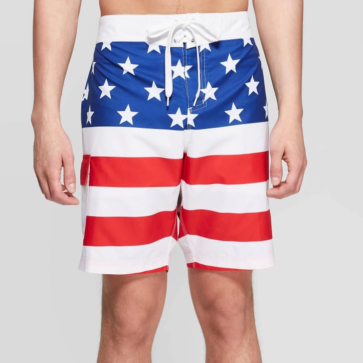 Men's Americana Flag Board Shorts Best Fourth of July Clothing at