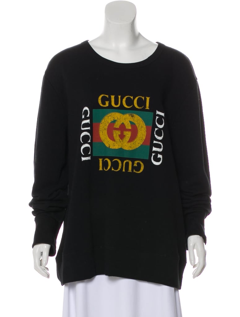 Gucci Distressed Logo Print Sweater