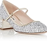 miu miu silver glitter shoes