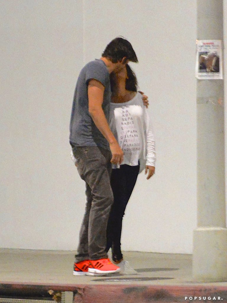 Pregnant Mila Kunis and Ashton Kutcher Kiss on a Date