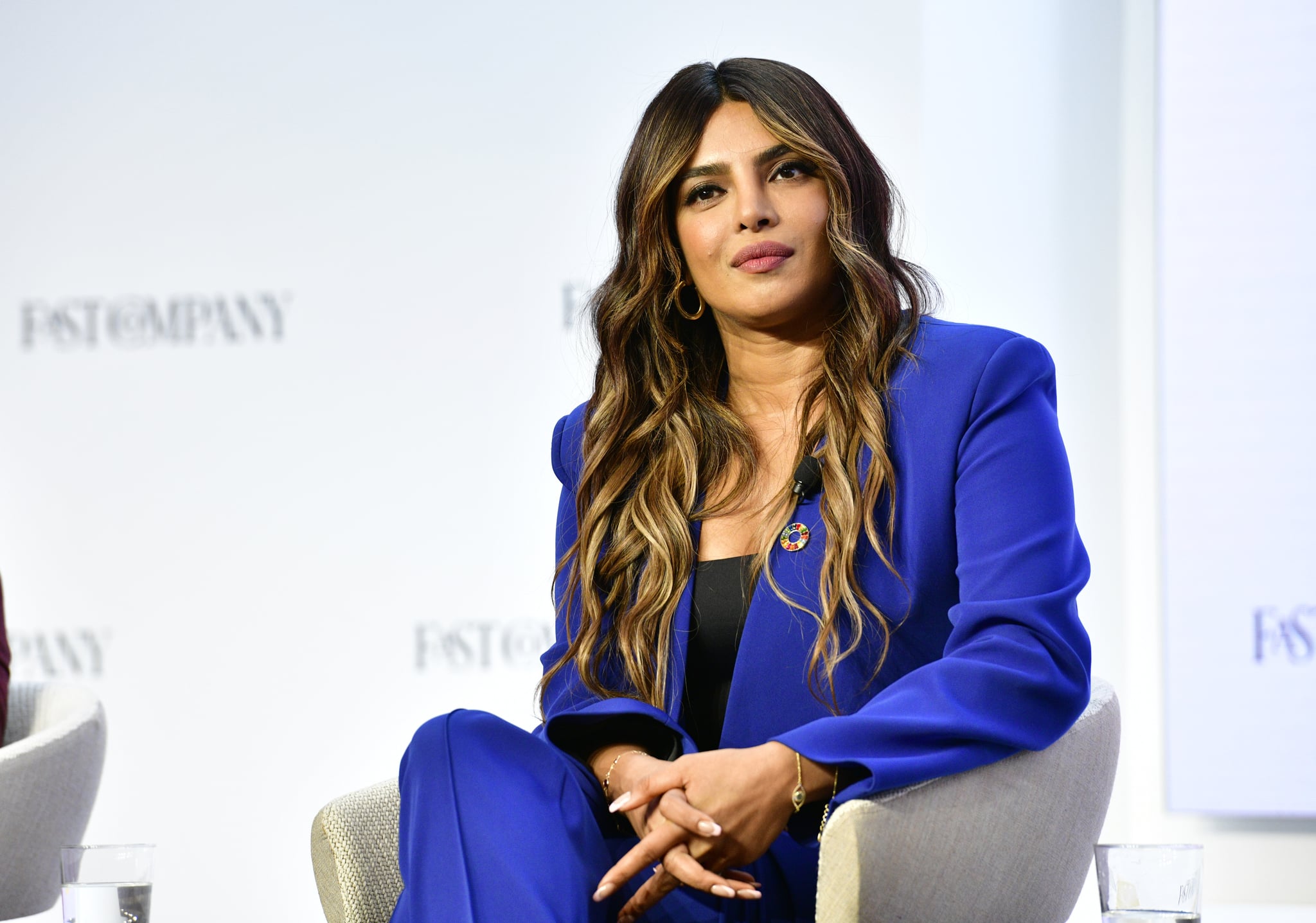 NEW YORK, NEW YORK - SEPTEMBER 22: Priyanka Chopra Jonas, Actor, Producer, Philanthropist, speaks onstage during The Fast Company Innovation Festival - Day 3 on September 22, 2022 in New York City. (Photo by Eugene Gologursky/Getty Images for Fast Company)
