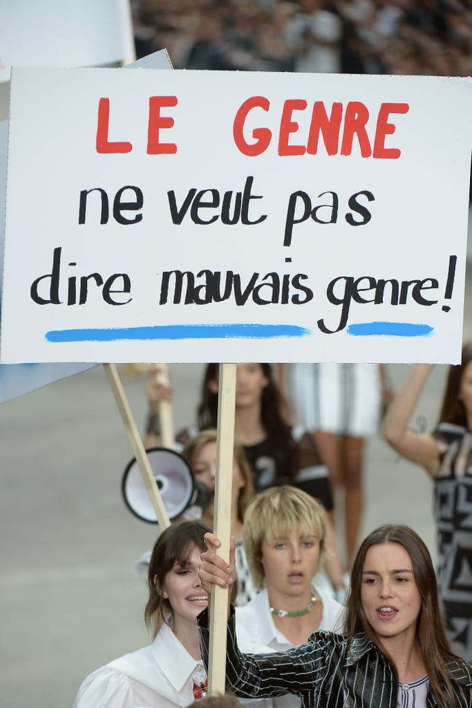 Chanel Spring 2015 Fashion Show Protest Pictures