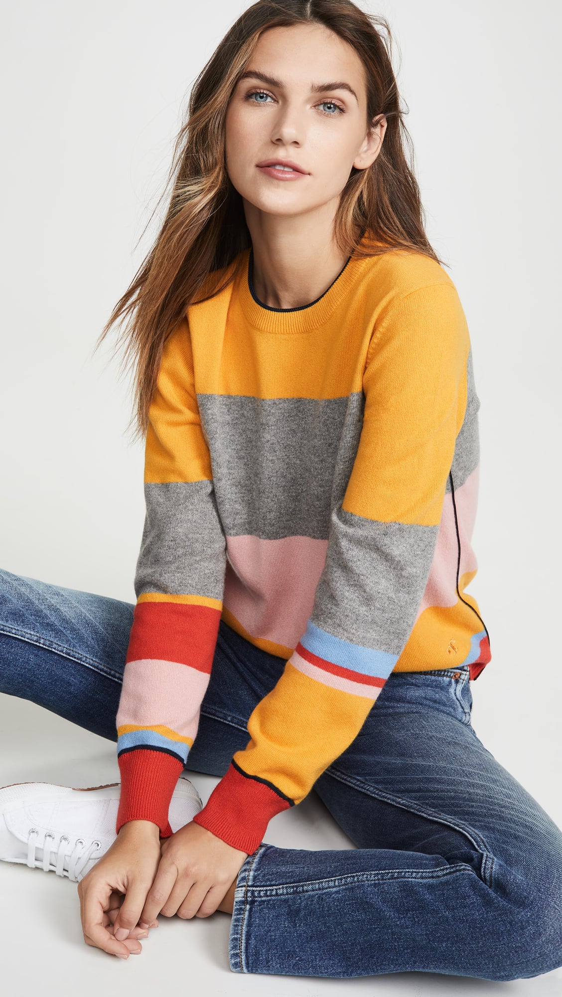 Tory Burch Color-Block Cashmere Sweater 