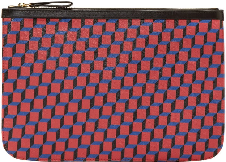 Pierre Hardy Red & Blue Cube Perspective Pouch ($225)