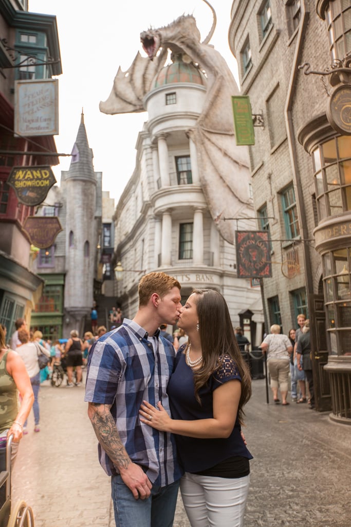 Engagement Photos at the Wizarding World of Harry Potter