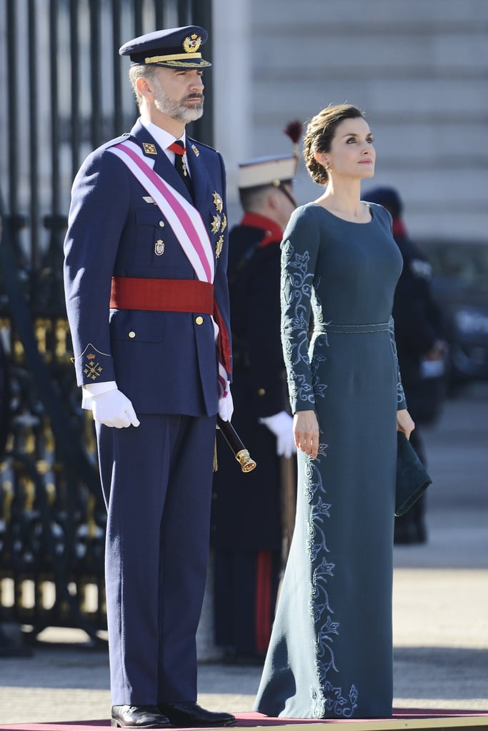 Queen Letizia's Felipe Varela Gown January 2017
