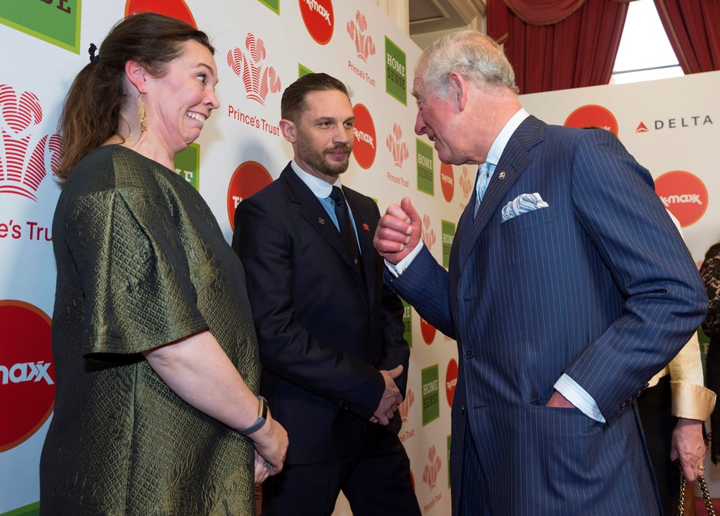 With Olivia Colman and Prince Charles at The Prince's Trust Awards in 2018.