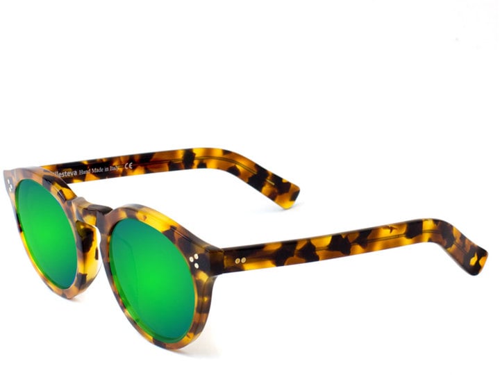 Illesteva Leonard II Mirror Sunglasses, Tortoise/Green ($290)