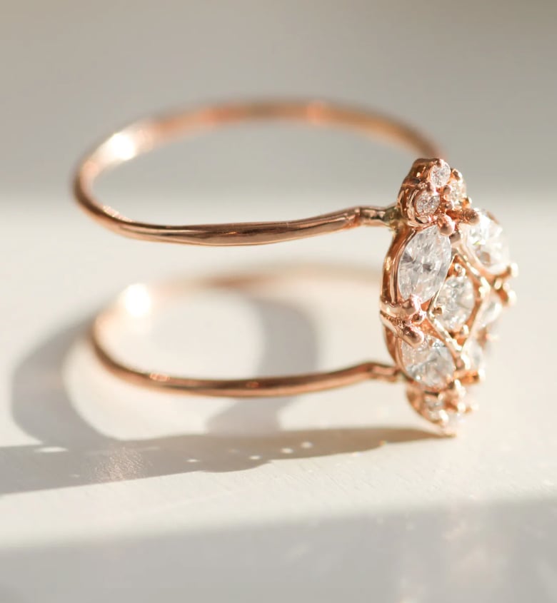 Simple Unique Vena Amoris Engagement Ring