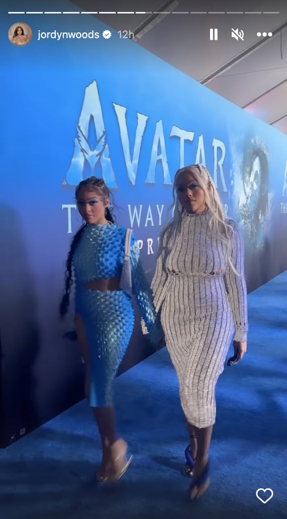 Jordyn Woods Glow-in-the-Dark Dress at Avatar 2 Premiere