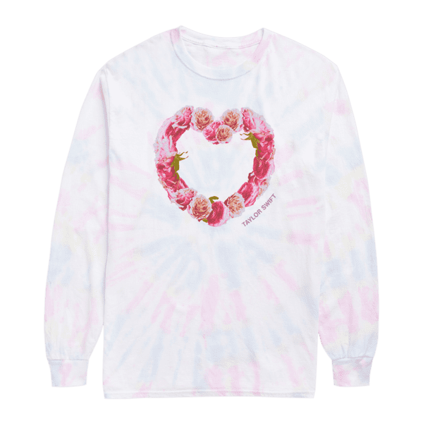 Taylor Swift Tie Dye Long Sleeve With Flower Heart Design