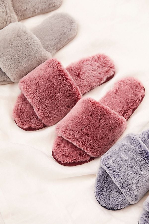 emu rose gold slippers
