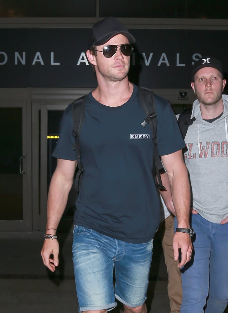 Chris Hemsworth Wearing Jean Shorts in LA | POPSUGAR Celebrity Photo 5