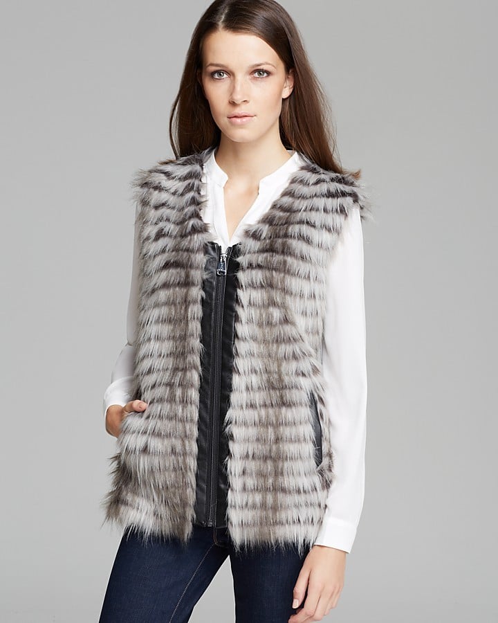 Via Spiga Gray Fur Vest