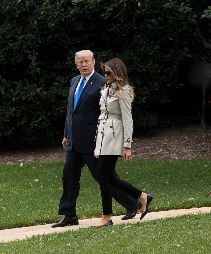 Melania Trump Trench Coat With Contrast Trim