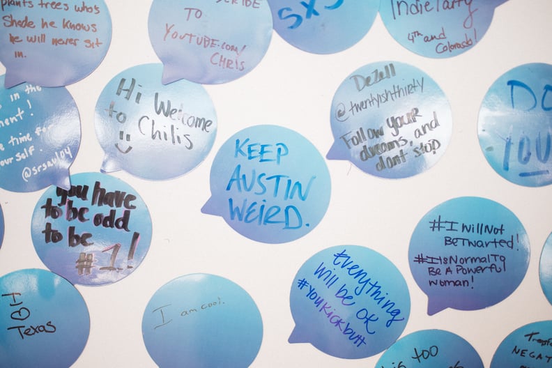 A photo of the messages on the wall.