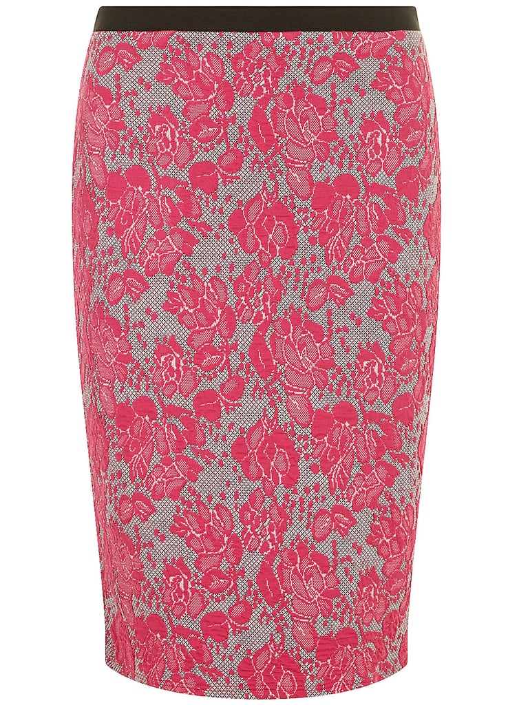 Dorothy Perkins Pink Lace-Print Pencil Skirt