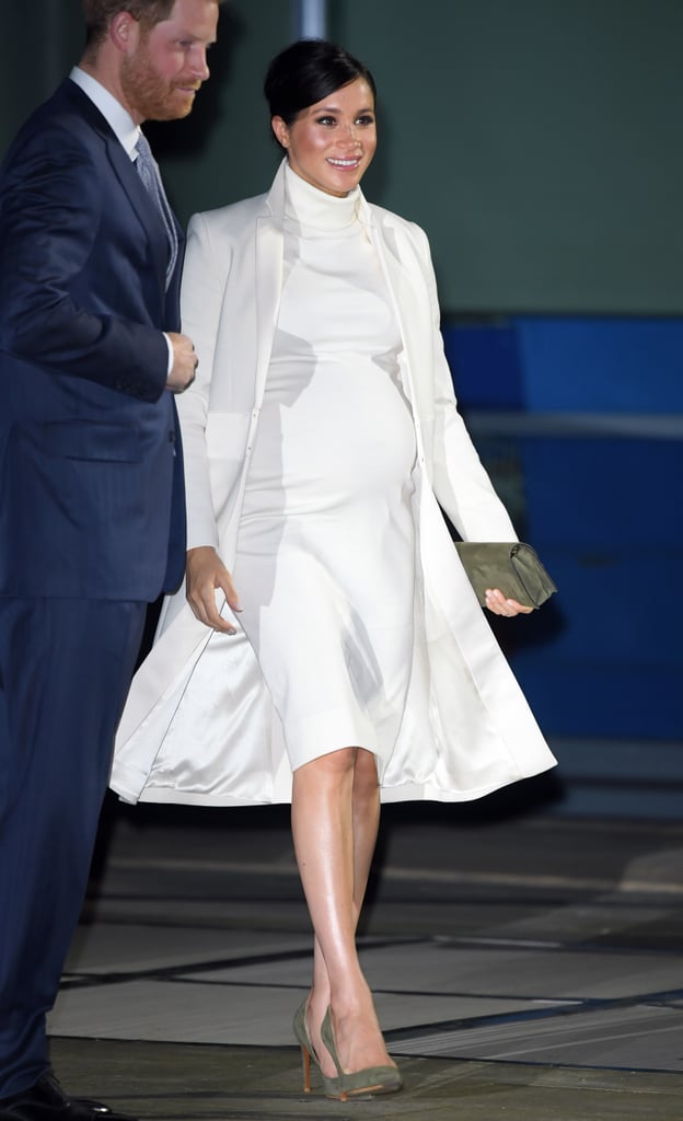 Meghan Markle White Calvin Klein Dress and Coat 2019