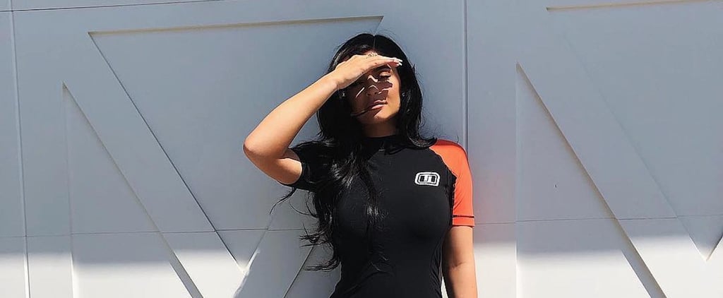 Kylie Jenner Black Alexander Wang Dress With Orange Sleeves