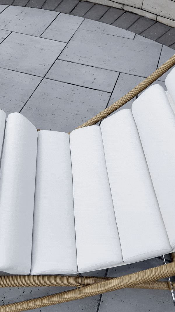 The channel cushioning of the Rove Concepts Jericho Sling Chair.