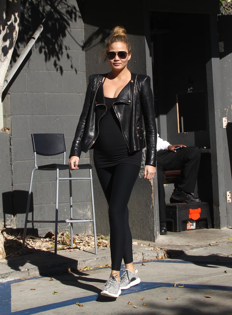 Chrissy's low-key look featured one seriously chic accessory: a pair of Yeezys.