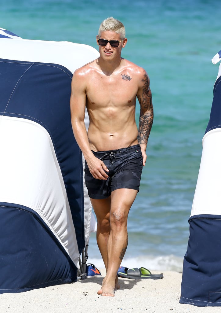 James Rodriguez and His Wife Daniela Ospina in Miami Beach